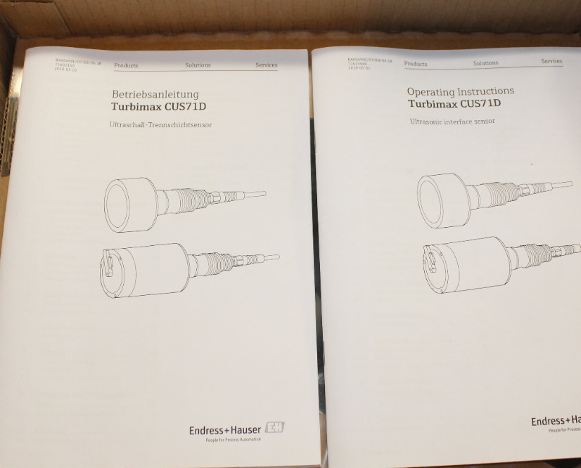 Endress +Hauser Ultrasonic interface sensor Turbimax CUS71D CUS71D-AA1A ...