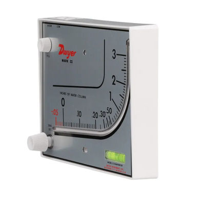 Dwyer MARK II 25 Liquid Filled Wall Mount Manometer 0-3" w.c., Red Gauge Oil Dwyer Molded plastic manomete