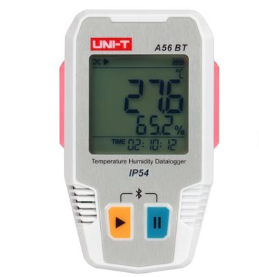 UNI-T A56 BT High Precision IP54 Temperature Humidity Datalogger with Automatic Recording and LED Alarm