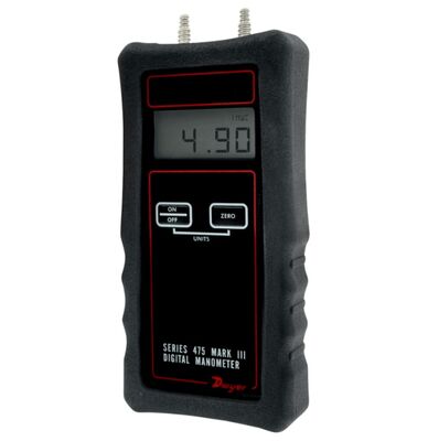 Dwyer 475-000-FM Handheld Digital Manometer with 0-1.000" w.c. Range ±0.5% Accuracy and LCD Display