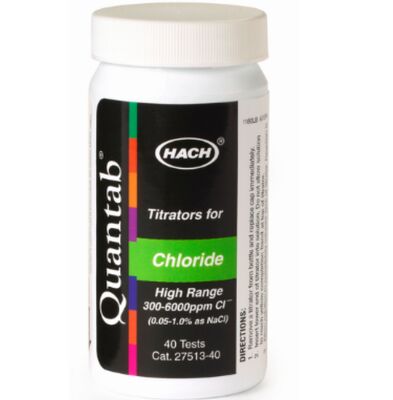 hach Chloride QuanTab 테스트 스트립, 30-600 mg/L, 제품 번호: 2744940